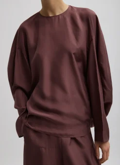 Silk Habutai Circular Top-Tibi Online