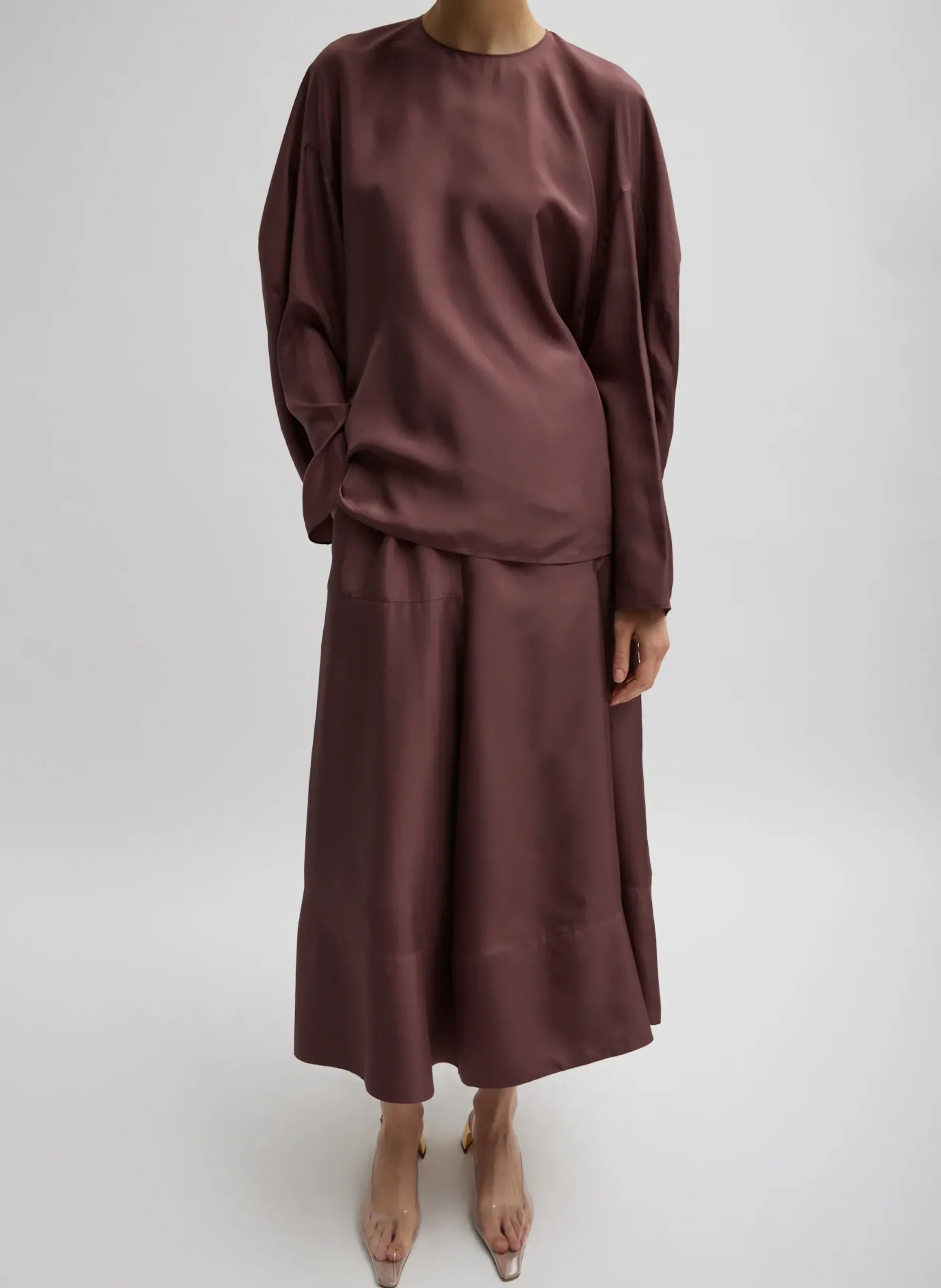Silk Habutai Circular Top-Tibi Online