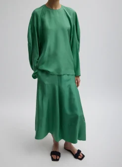 Silk Habutai Circular Top-Tibi Sale