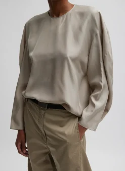 Silk Habutai Circular Top-Tibi Sale