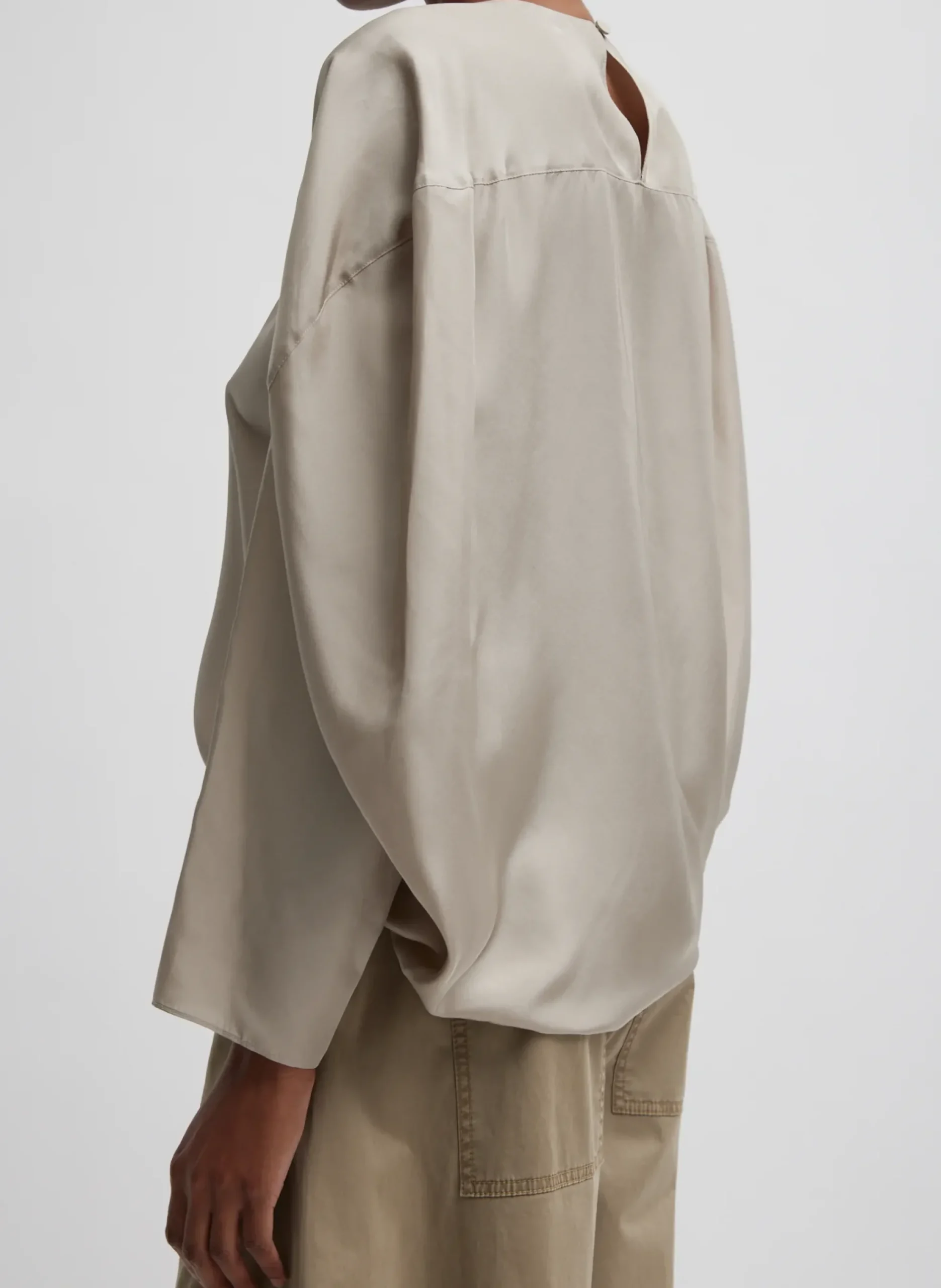Silk Habutai Circular Top-Tibi Sale