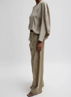 Silk Habutai Circular Top-Tibi Sale