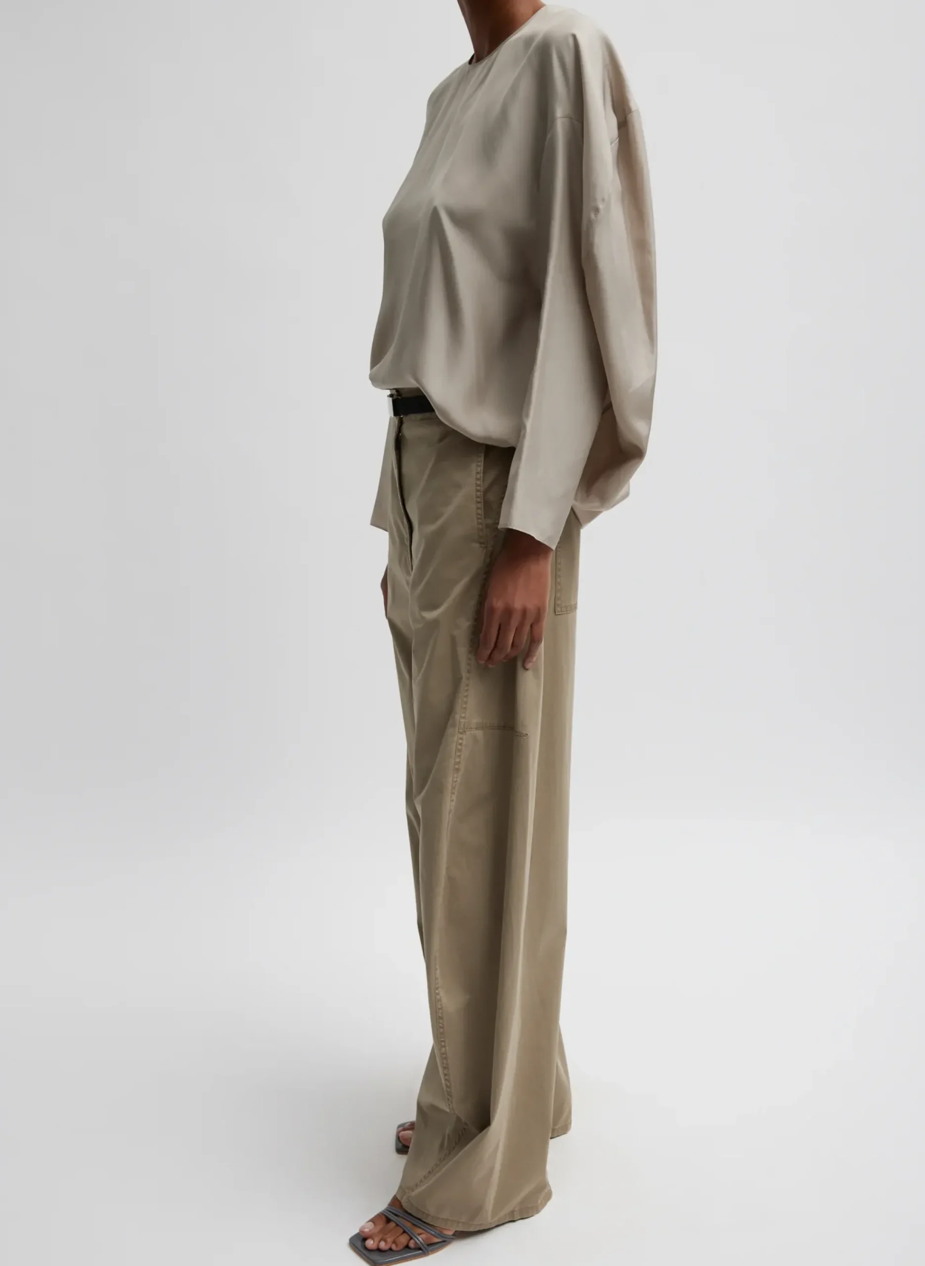Silk Habutai Circular Top-Tibi Sale