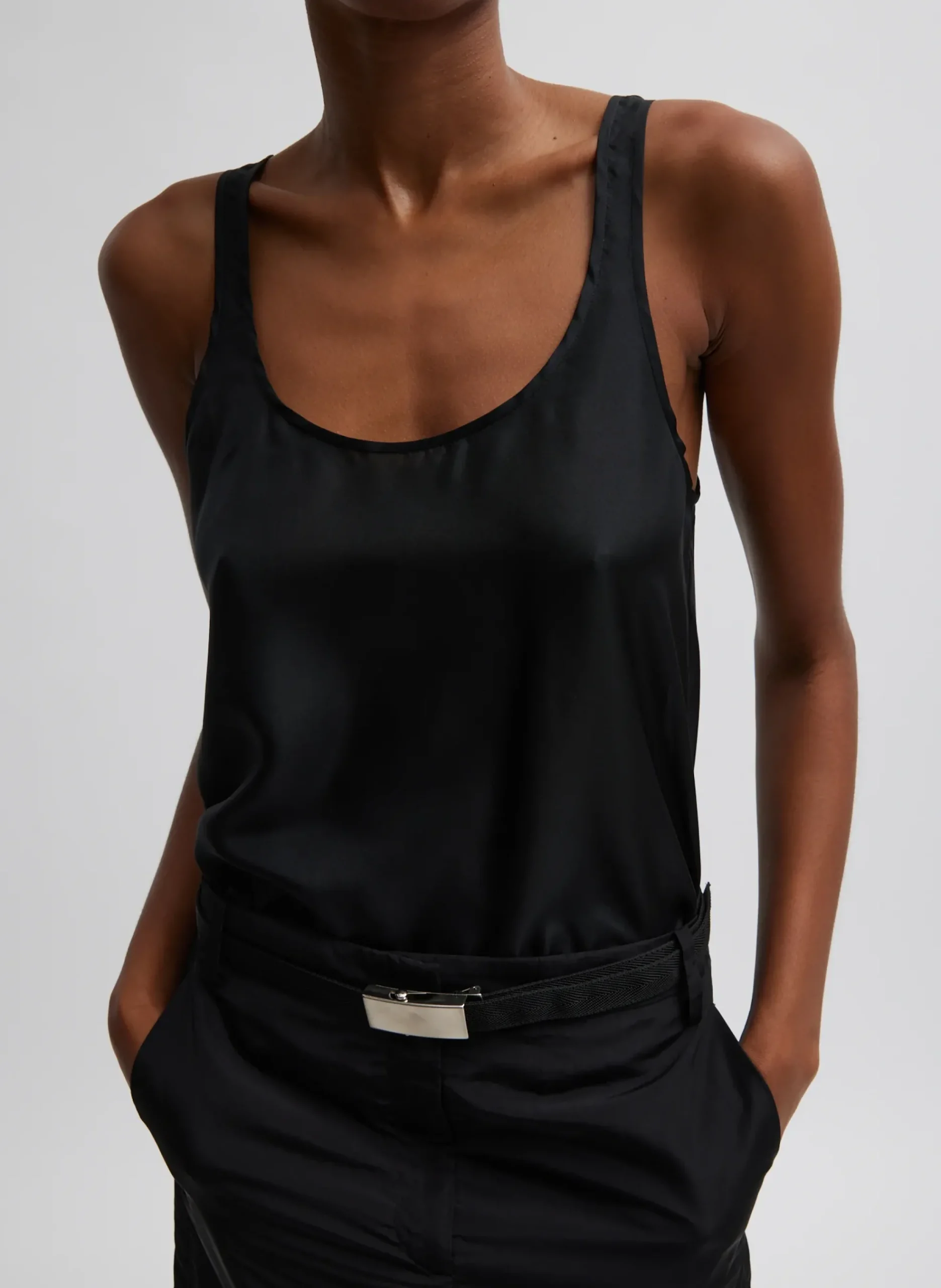 Silk Habutai Tank Top-Tibi Outlet