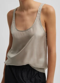 Silk Habutai Tank Top-Tibi Best