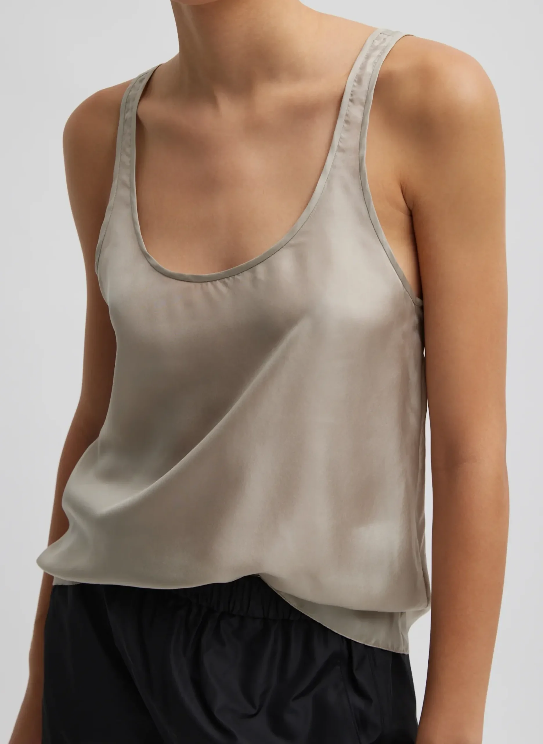 Silk Habutai Tank Top-Tibi Best