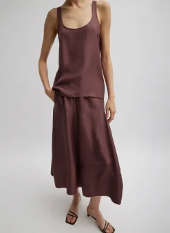 Silk Habutai Tank Top-Tibi Clearance