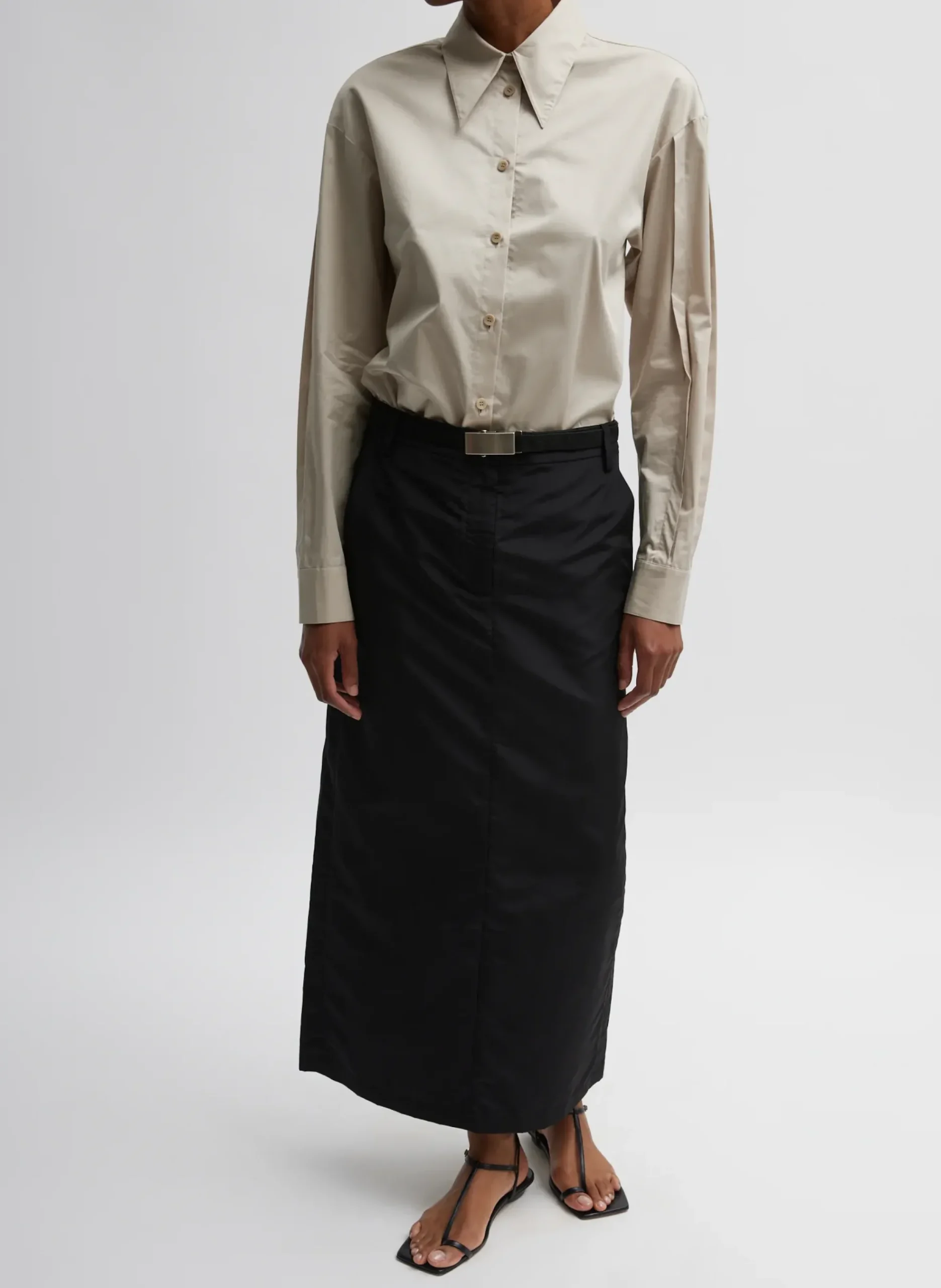 Silk Nylon Maxi Skirt-Tibi Hot