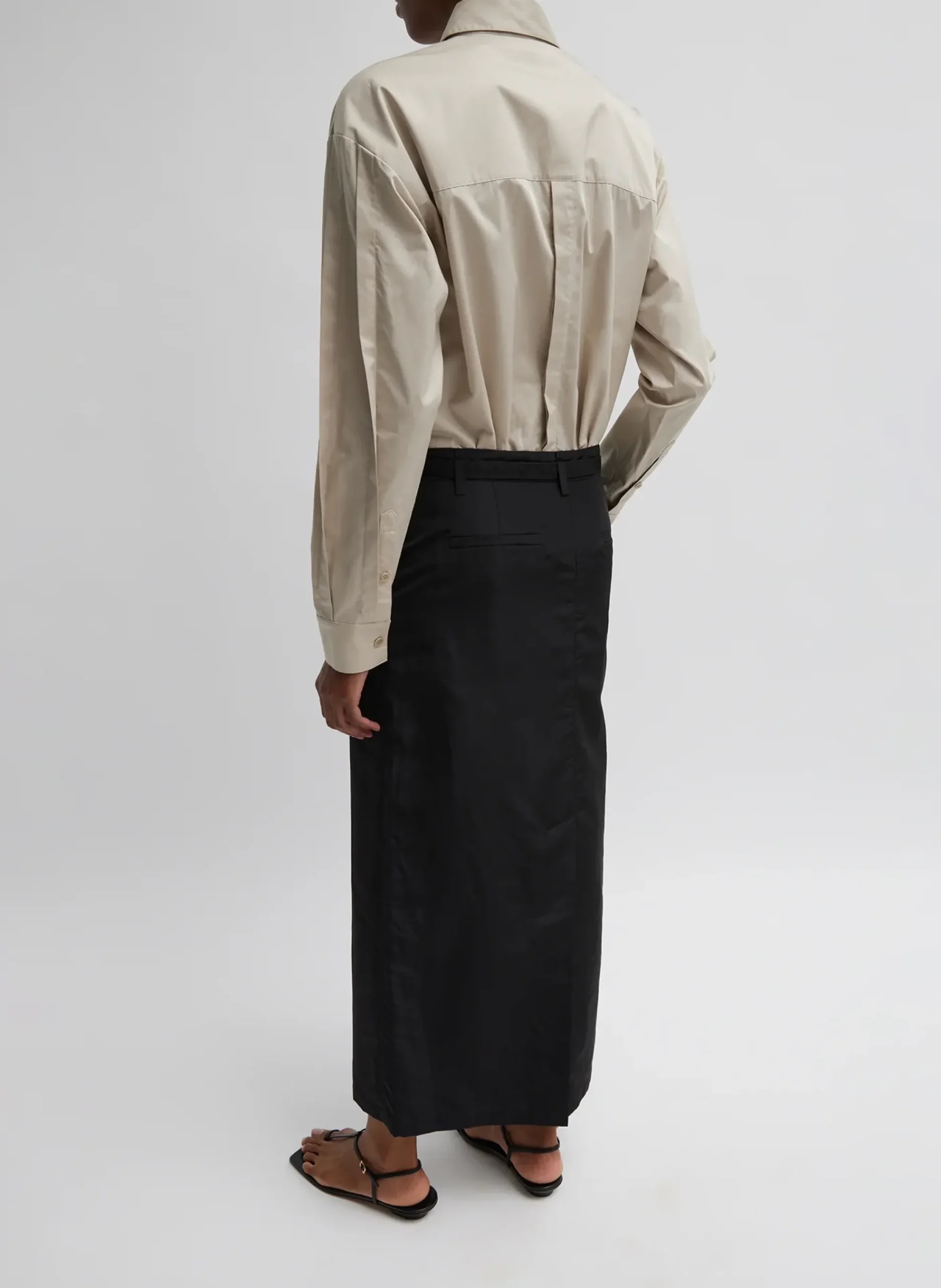 Silk Nylon Maxi Skirt-Tibi Hot