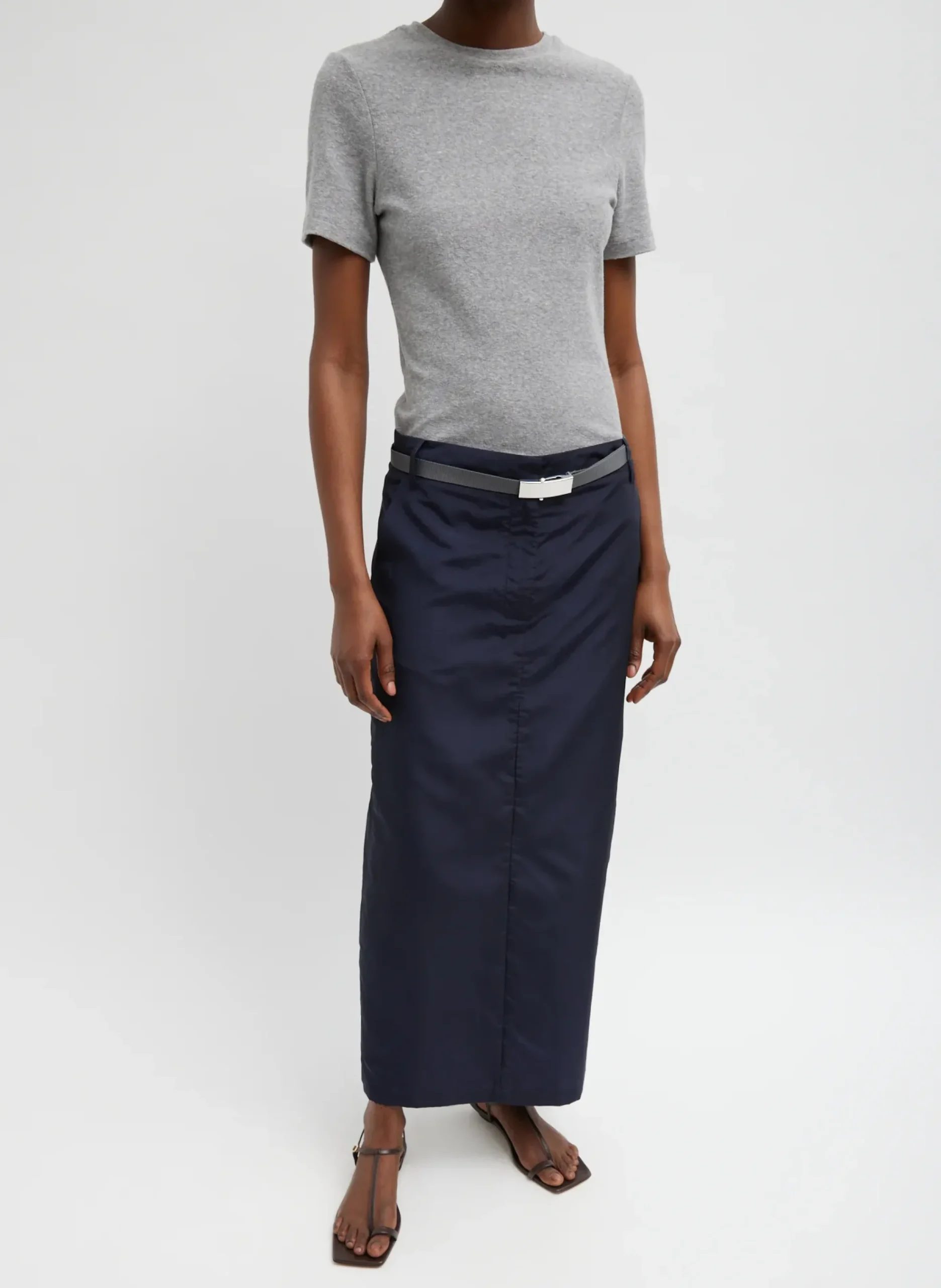 Silk Nylon Maxi Skirt-Tibi Clearance