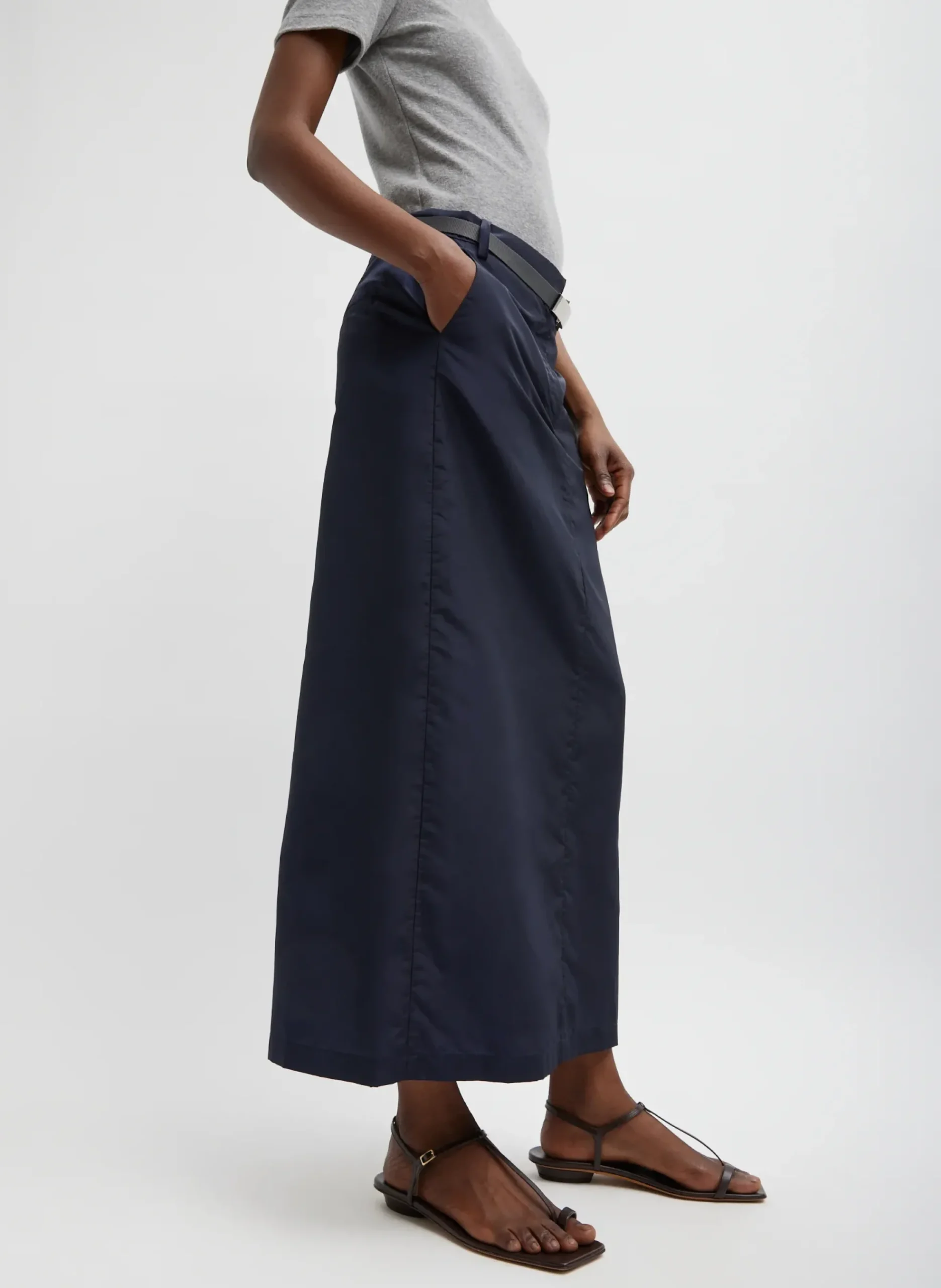 Silk Nylon Maxi Skirt-Tibi Clearance
