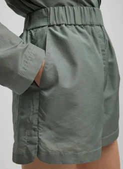 Silk Nylon Pull On Shorts-Tibi Best