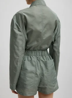 Silk Nylon Pull On Shorts-Tibi Best