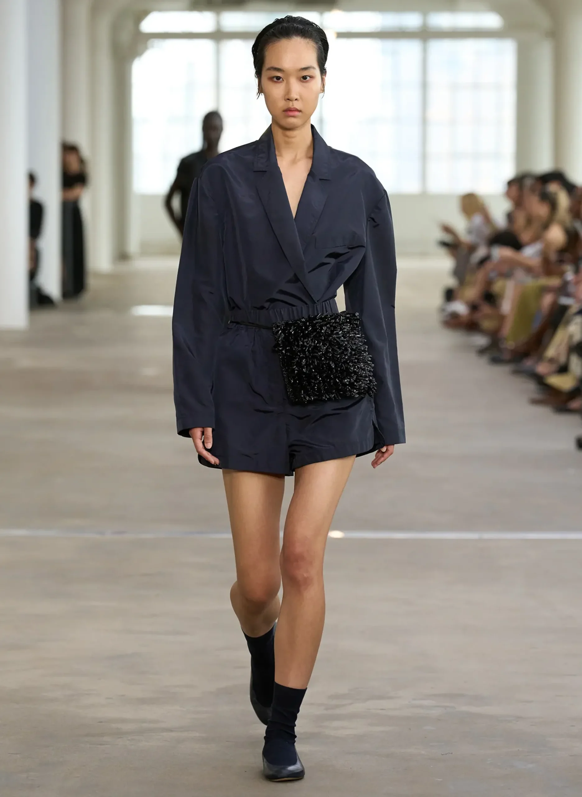Silk Nylon Pull On Shorts-Tibi Fashion