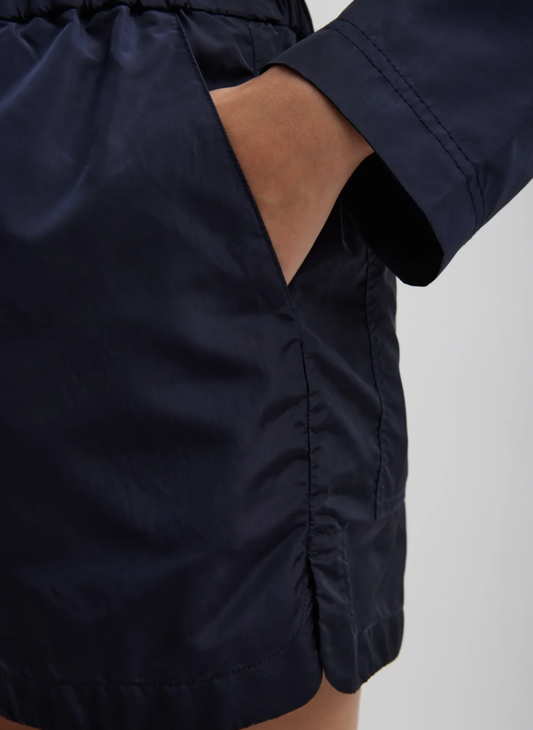 Silk Nylon Pull On Shorts-Tibi Fashion