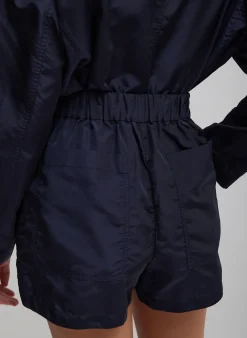 Silk Nylon Pull On Shorts-Tibi Fashion