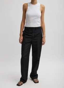 Silk Nylon Straight Leg Trouser-Tibi Clearance