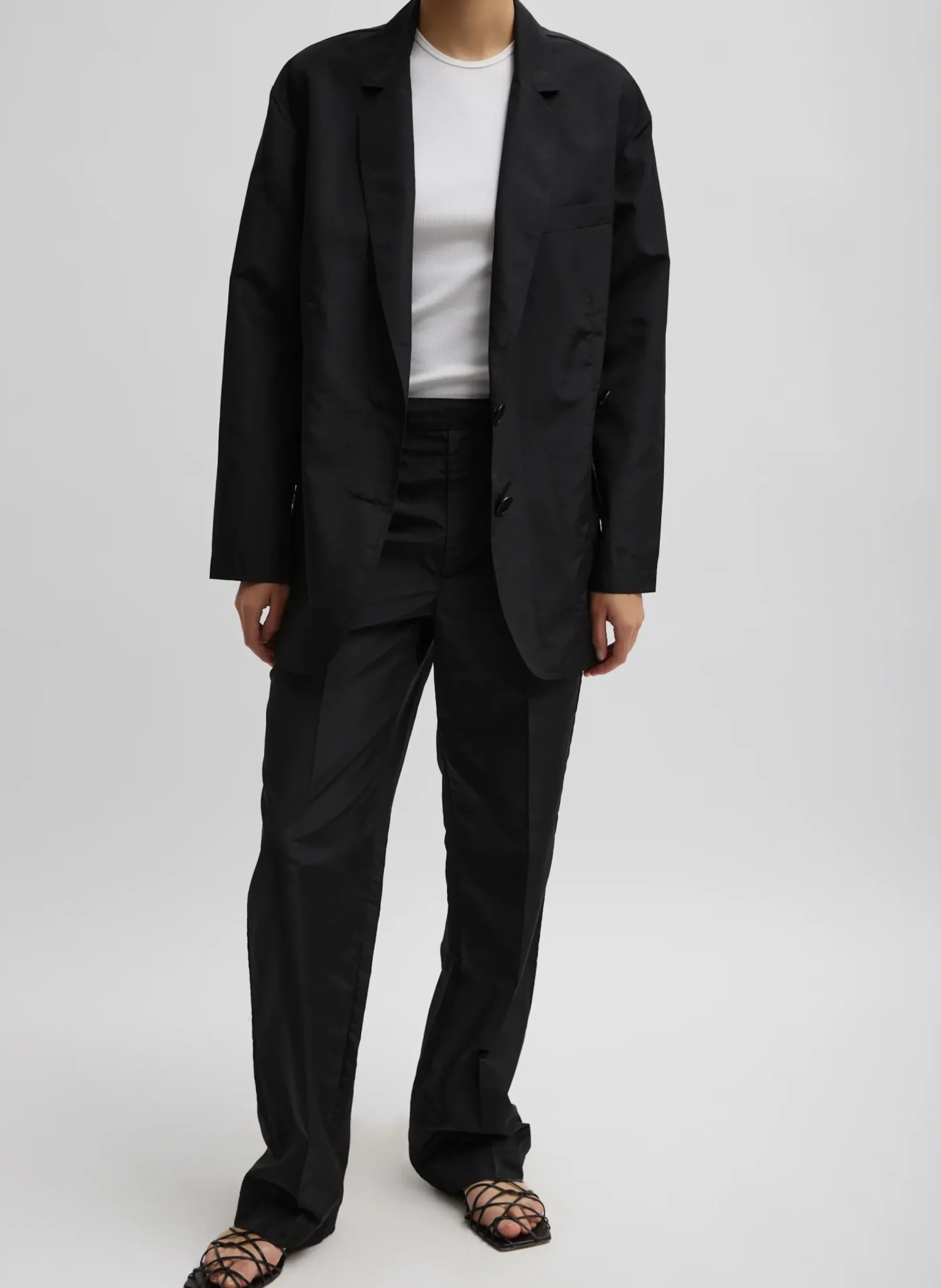 Silk Nylon Straight Leg Trouser-Tibi Clearance