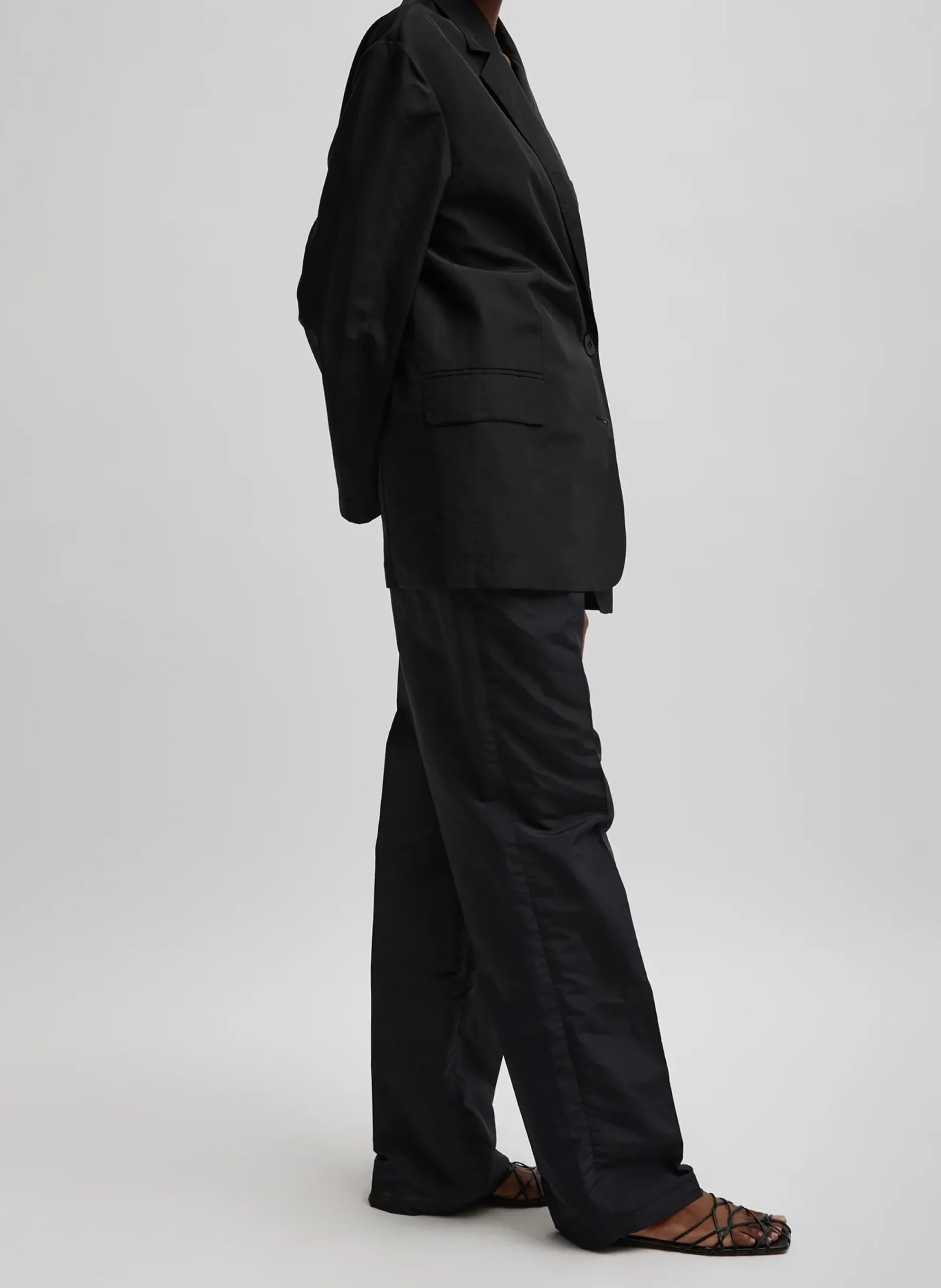Silk Nylon Straight Leg Trouser-Tibi Clearance