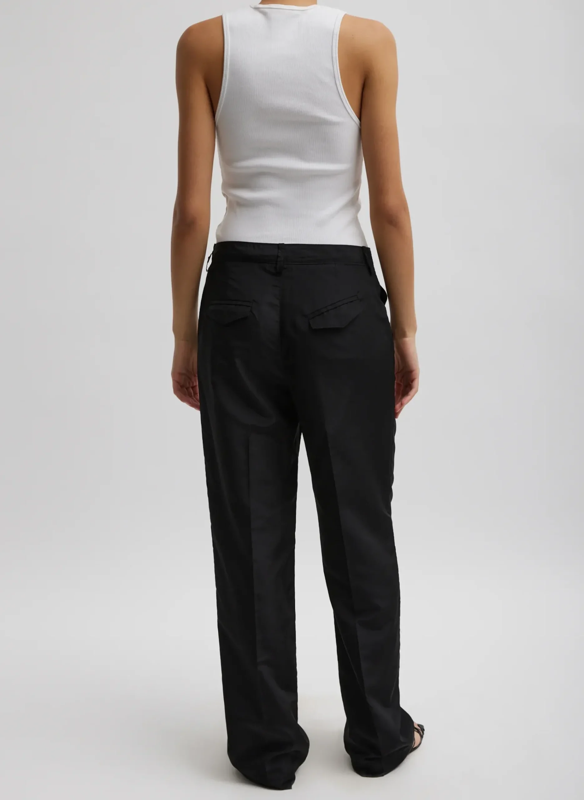 Silk Nylon Straight Leg Trouser-Tibi Clearance