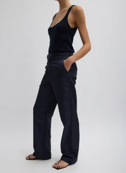 Silk Nylon Straight Leg Trouser-Tibi Best