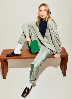 Silk Nylon Straight Leg Trouser-Tibi Fashion