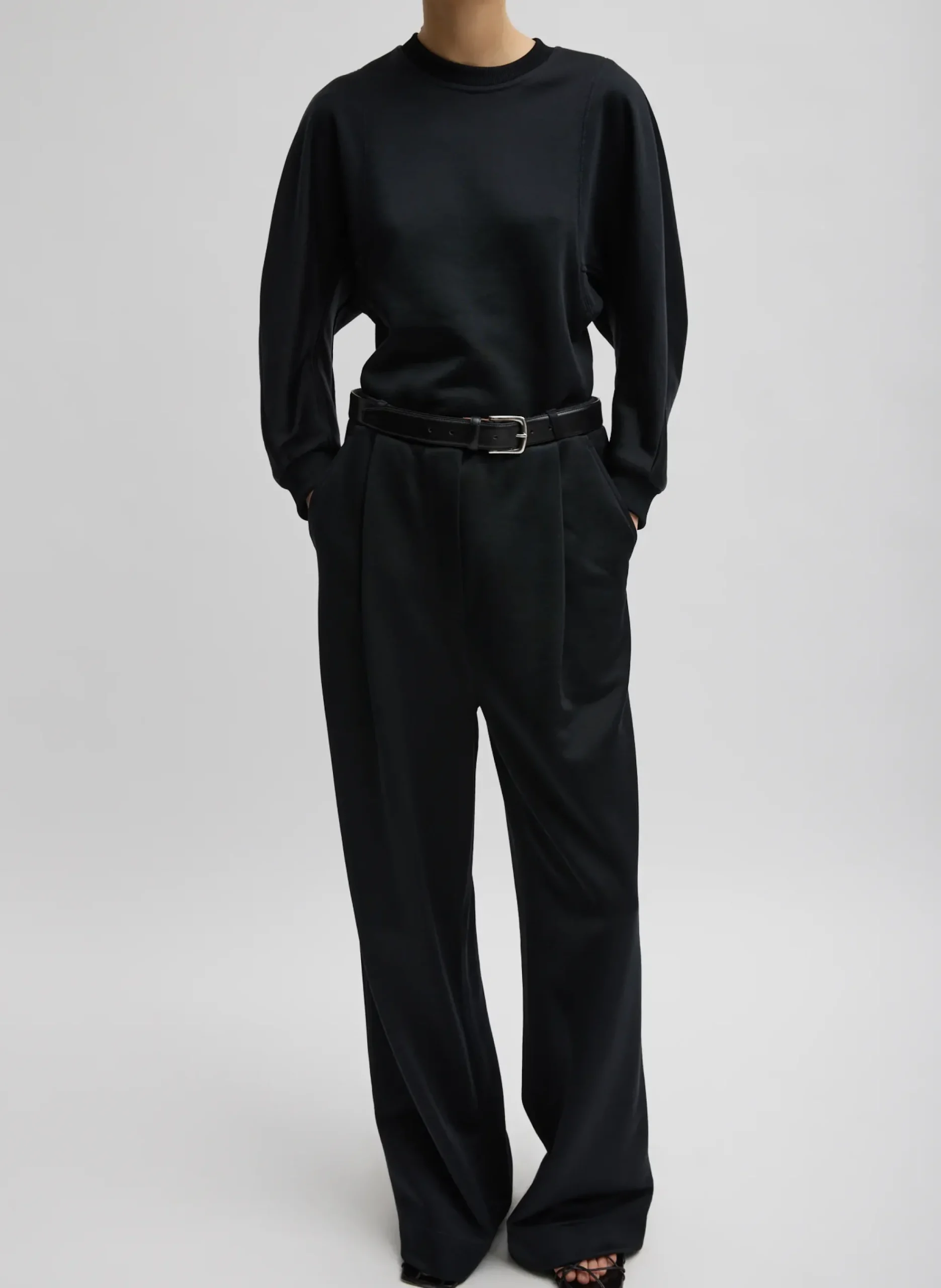 Silk Terry Pleated Pull On Pant-Tibi Hot