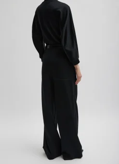 Silk Terry Pleated Pull On Pant-Tibi Hot