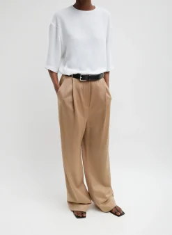 Silk Terry Pleated Pull On Pant-Tibi Best