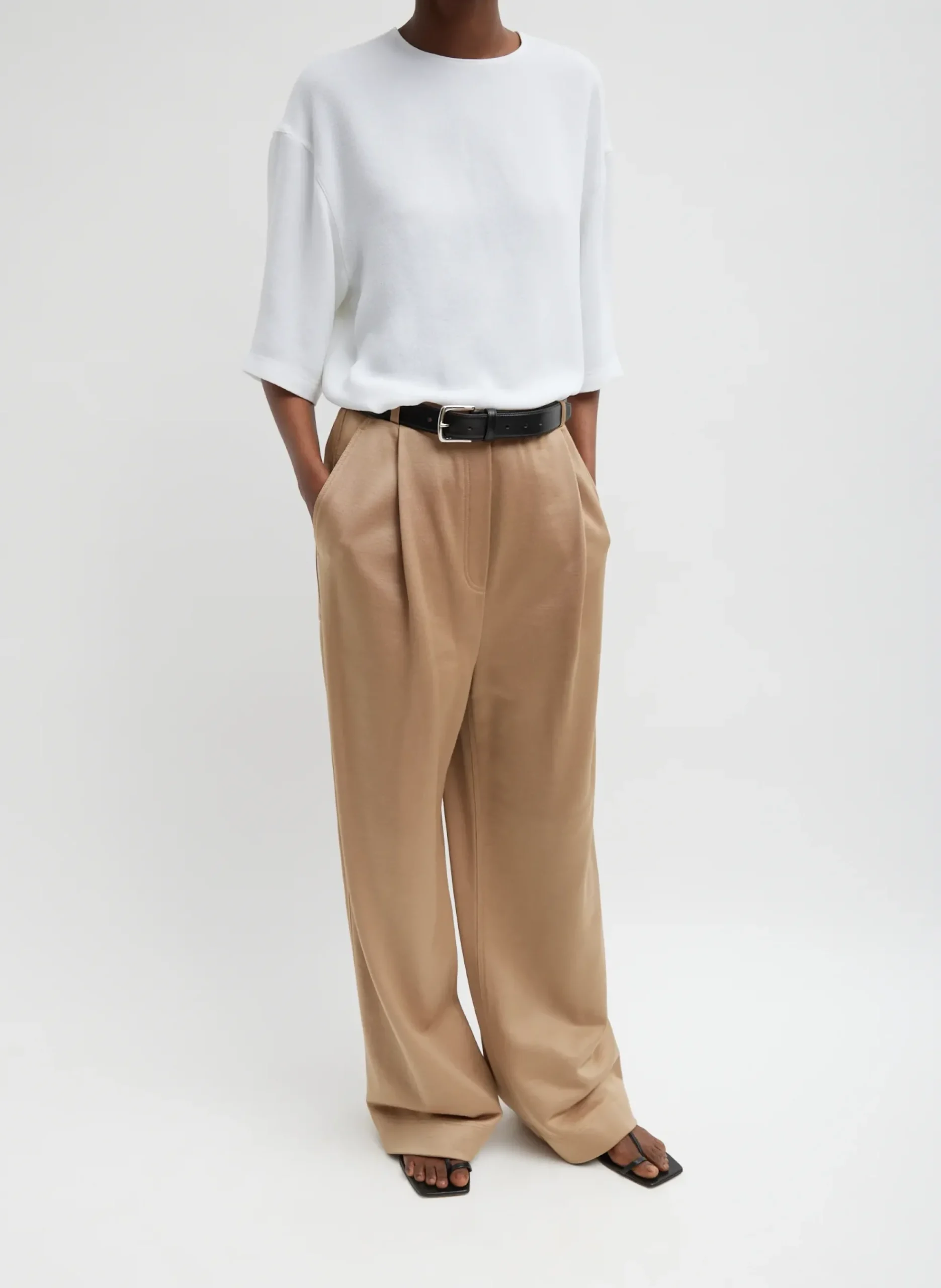 Silk Terry Pleated Pull On Pant-Tibi Best