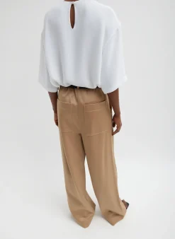 Silk Terry Pleated Pull On Pant-Tibi Best