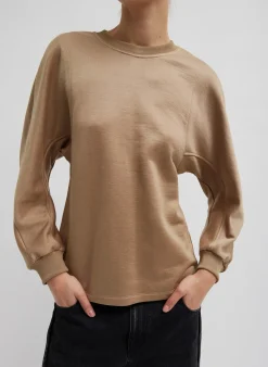 Silk Terry Sculpted Sleeve Slim Sweatshirt-Tibi Outlet