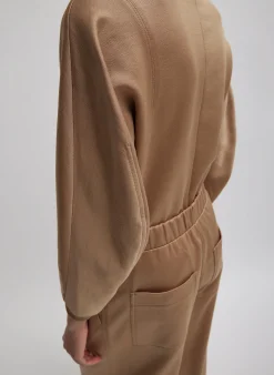 Silk Terry Sculpted Sleeve Slim Sweatshirt-Tibi Outlet