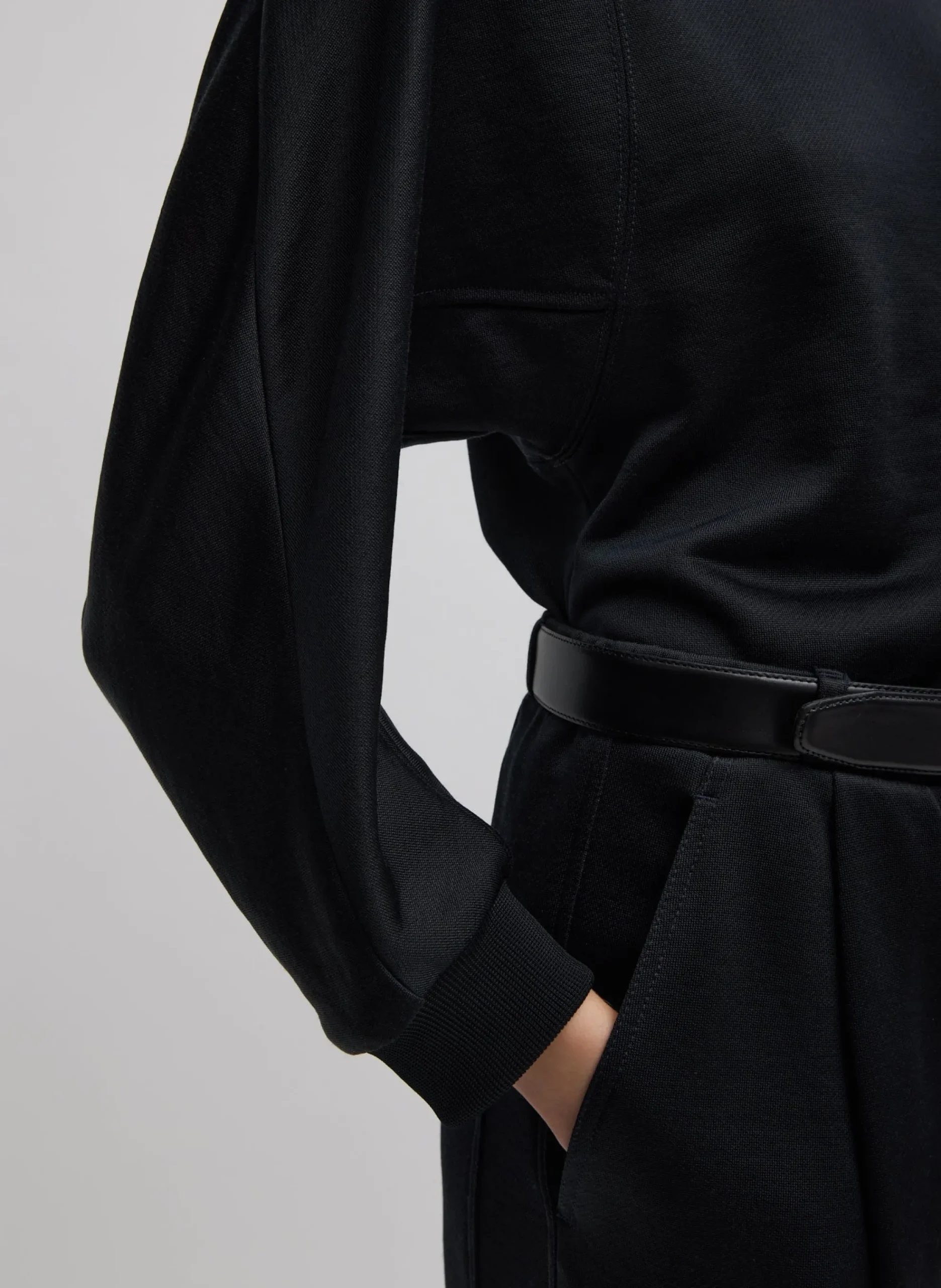 Silk Terry Sculpted Sleeve Slim Sweatshirt-Tibi Clearance