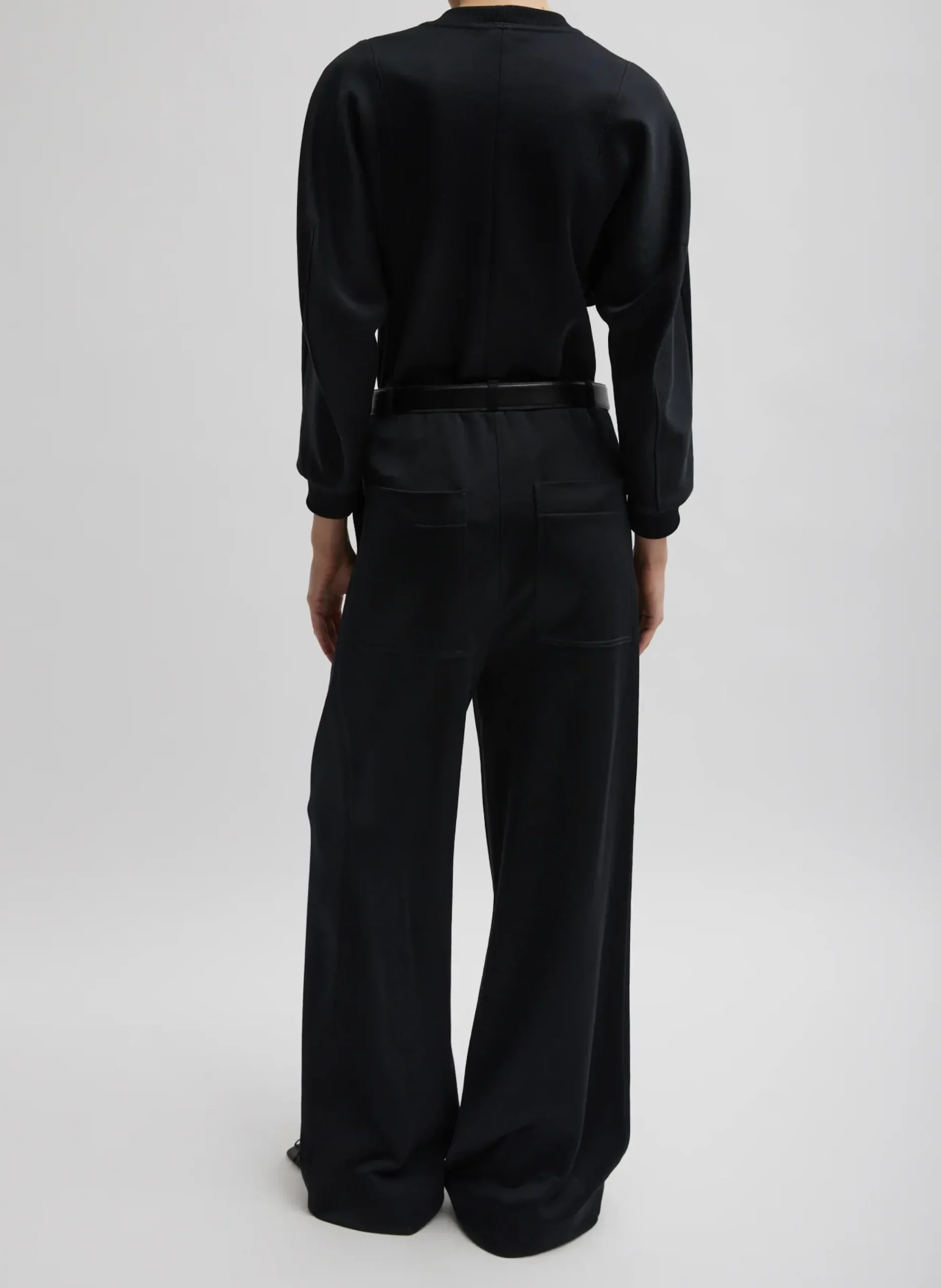 Silk Terry Sculpted Sleeve Slim Sweatshirt-Tibi Clearance