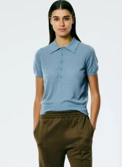 Skinlike Mercerized Wool Shrunken Polo-Tibi Outlet