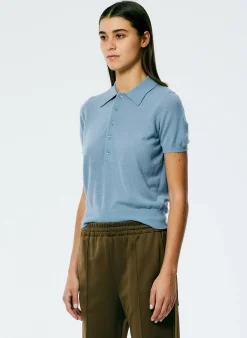 Skinlike Mercerized Wool Shrunken Polo-Tibi Outlet