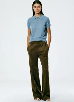 Skinlike Mercerized Wool Shrunken Polo-Tibi Outlet