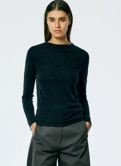 Skinlike Mercerized Wool Soft Sheer Pullover-Tibi Sale