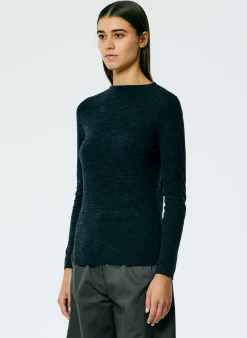 Skinlike Mercerized Wool Soft Sheer Pullover-Tibi Sale