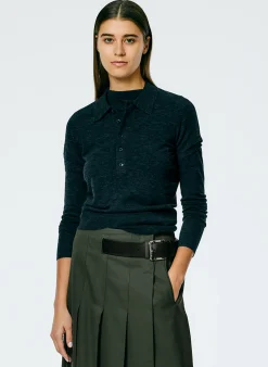 Skinlike Mercerized Wool Shrunken Polo-Tibi Clearance