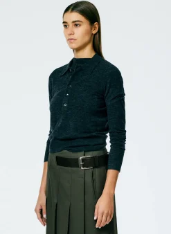 Skinlike Mercerized Wool Shrunken Polo-Tibi Clearance
