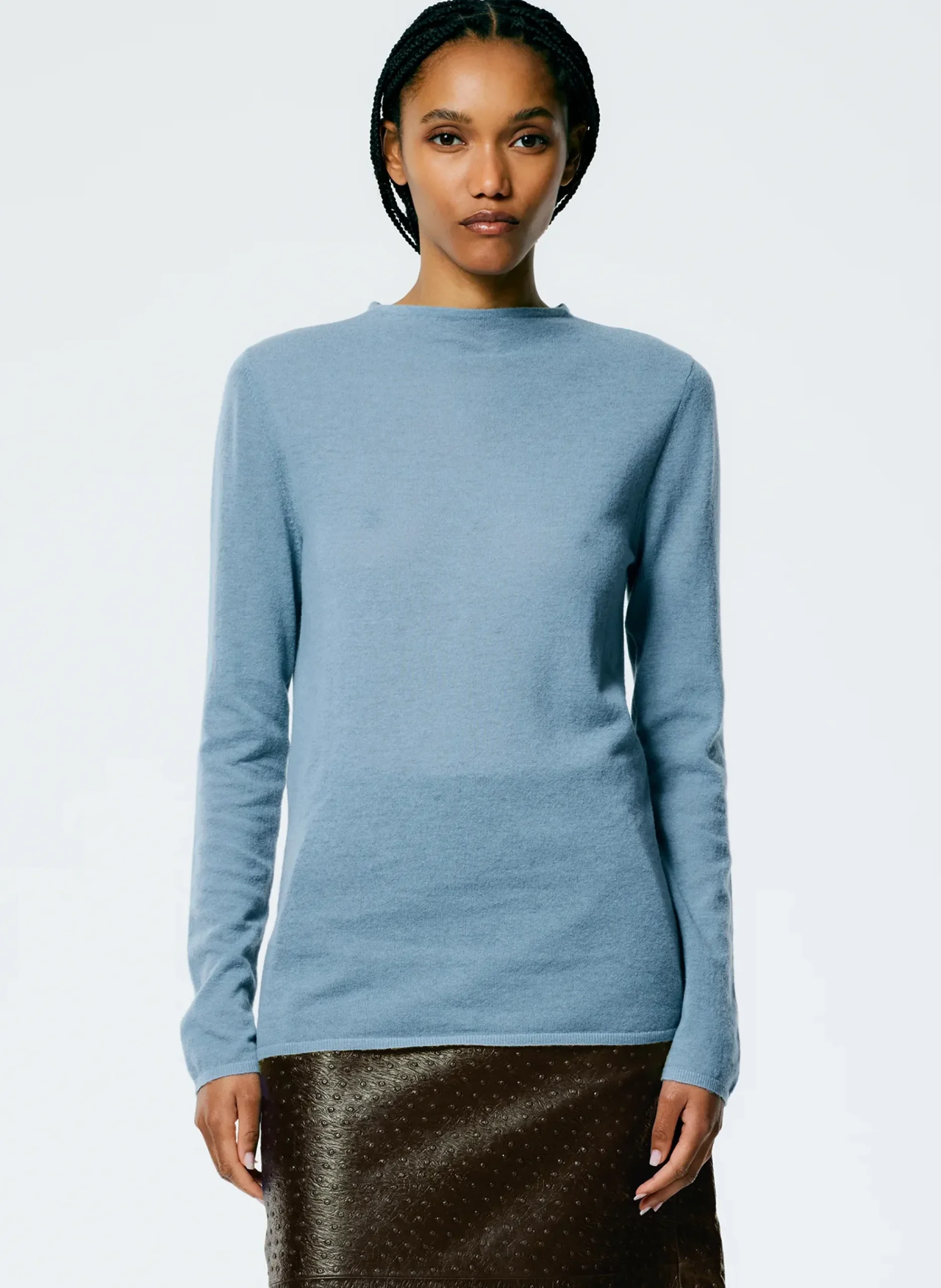 Skinlike Mercerized Wool Soft Sheer Pullover-Tibi Best