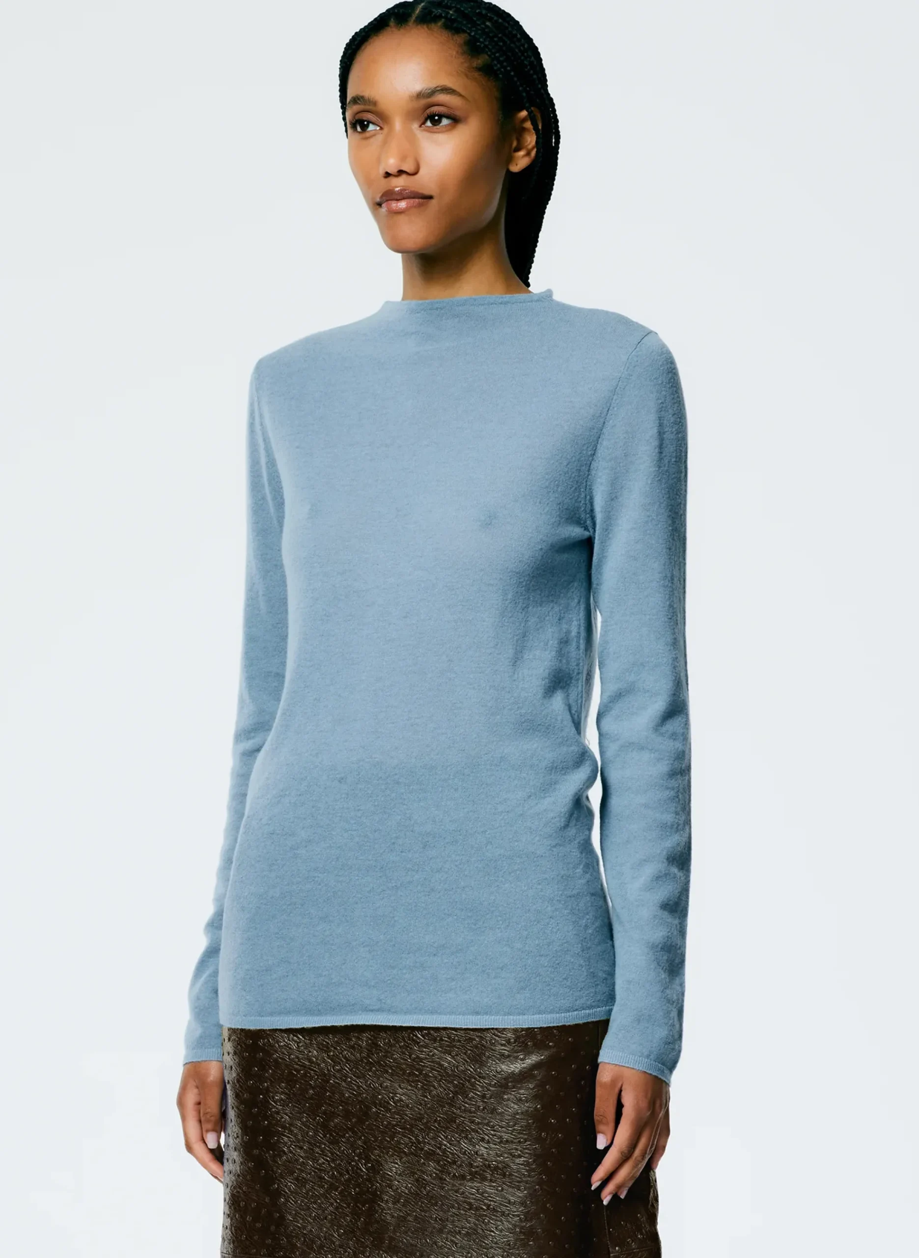 Skinlike Mercerized Wool Soft Sheer Pullover-Tibi Best