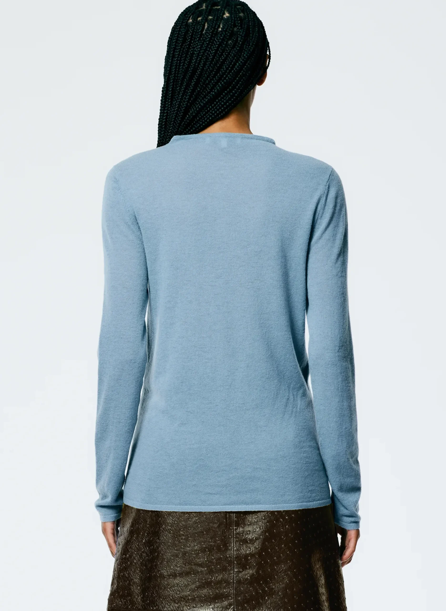 Skinlike Mercerized Wool Soft Sheer Pullover-Tibi Best
