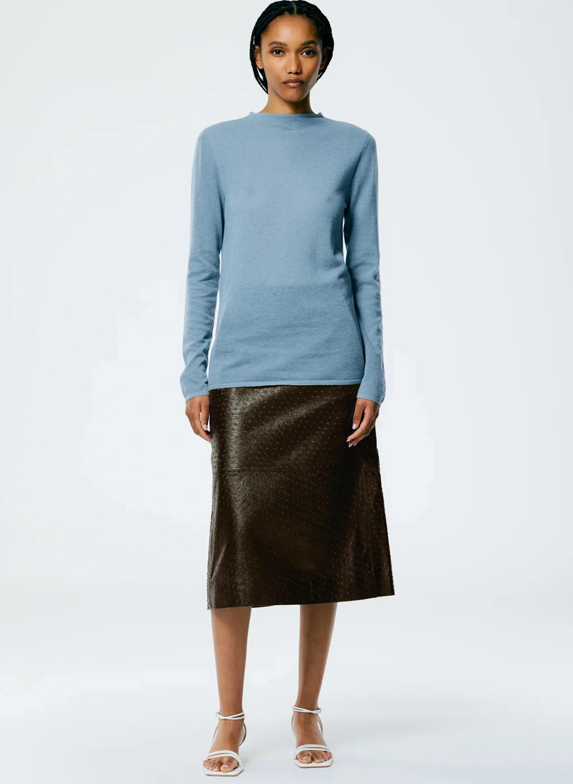 Skinlike Mercerized Wool Soft Sheer Pullover-Tibi Best