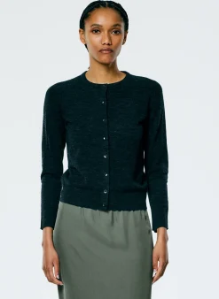 Skinlike Mercerized Wool Shrunken Cardigan-Tibi Hot