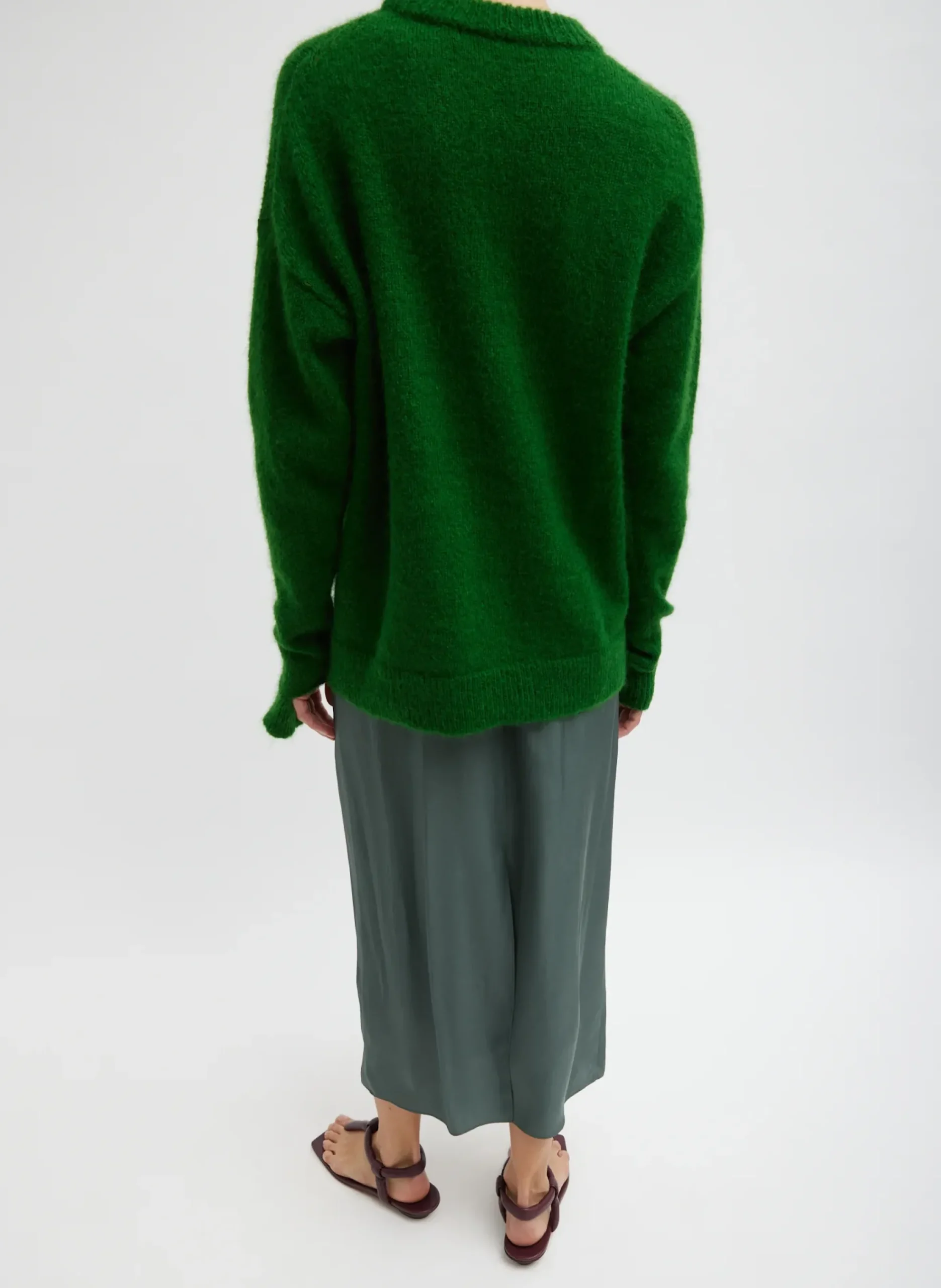 Soft Mohair Crewneck Easy Pullover-Tibi Clearance