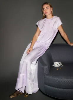 Spring Acetate Shirred Circular Dress-Tibi New