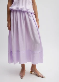 Spring Acetate Shirred Circular Dress-Tibi New